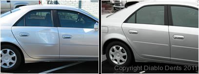 Dent Removal Before & After – Car Door