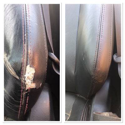 Vehicle Upholstery Repair – Car Seat Bolster Before & After