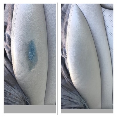 Vehicle Upholstery Repair – Leather Car Seat Color Match Before & After