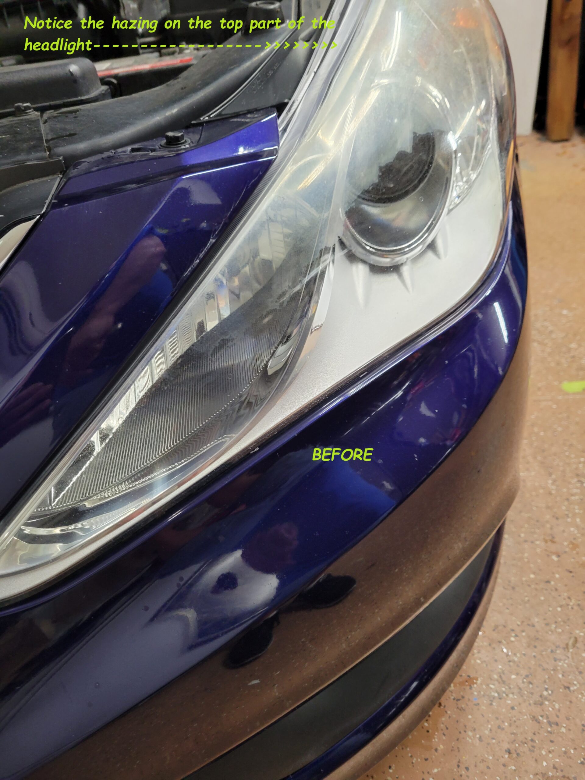 Headlight Restoration — Before (Hyundai Sonata)